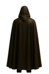 Black real Leather Halloween Costume with Hooded Cape