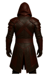 Black & Burgundy Leather Hooded Armor Medieval Fantasy Warrior Coat Handmade Cosplay and LARP Costume