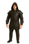 Black Leather Hooded Armor Costume Medieval Warrior Cosplay Outfit