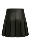 Black Leather Pleated Kilt Skirt Gothic Punk Buckle Mini