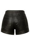 Black Leather Shorts with White Stripe