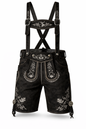 Black Real Leather Oktoberfest Shorts with/without Suspenders Black Real Leather Oktoberfest Shorts with/without Suspenders