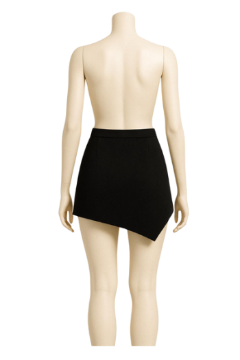 Black real Leather Lace-Up Mini Skirt: Gothic Punk Cosplay