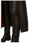 Black real Leather Superhero Costume Gothic Cosplay Outfit with Red Lining