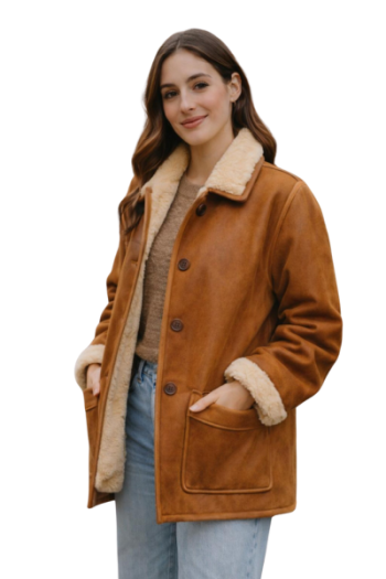 Brown Leather Shearling Coat Brown Leather Shearling Coat