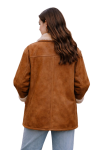 Brown Leather Shearling Coat