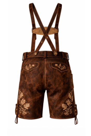 Chocolate Brown Real Leather Oktoberfest Shorts with/without Suspenders Chocolate Brown Real Leather Oktoberfest Shorts with/without Suspenders