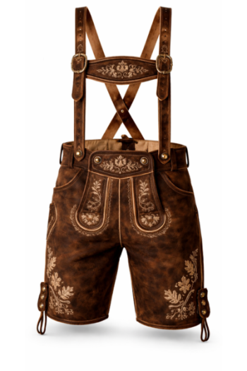 Chocolate Brown Real Leather Oktoberfest Shorts with/without Suspenders Chocolate Brown Real Leather Oktoberfest Shorts with/without Suspenders
