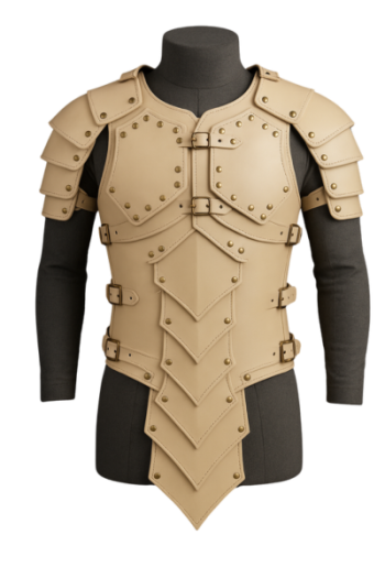 Cream Leather Medieval Armor  Handmade Warrior Cuirass Chestplate  Fantasy Cosplay & LARP Costume