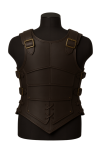 Dark Brown Leather Back Armor Medieval Warrior Cuirass with Straps Handmade Fantasy Costume Chestplate