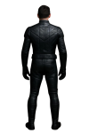 Futuristic Black Leather Armor Bodysuit Sci-Fi Cosplay Costume
