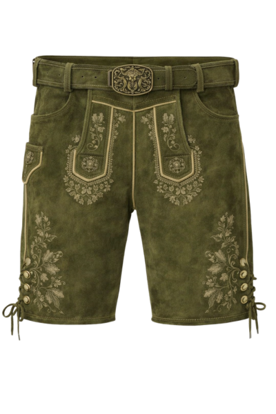 Green Real Leather Oktoberfest Shorts with/without Suspenders Green Real Leather Oktoberfest Shorts with/without Suspenders
