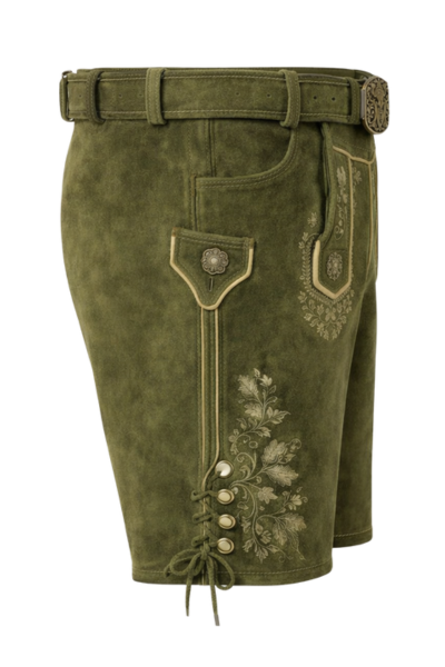 Green Real Leather Oktoberfest Shorts with/without Suspenders Green Real Leather Oktoberfest Shorts with/without Suspenders
