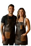 Handcrafted Brown Leather Apron: Women's Chef, Bartender Style Handcrafted Brown Leather Apron Women’s Chef, Bartender Style