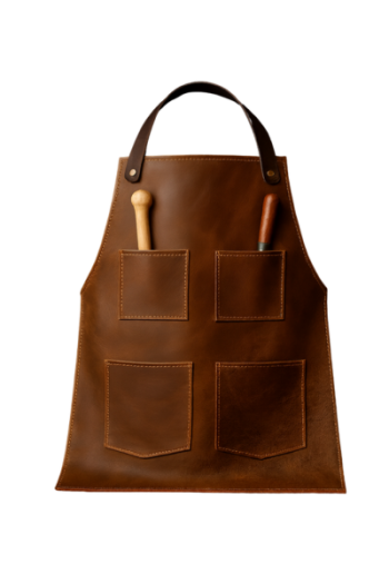 Handcrafted Full-Grain Leather Apron: BBQ, Cooking, Workshop Handcrafted Full-Grain Leather Apron: BBQ, Cooking, Workshop