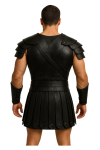 Handmade Black Leather Gladiator Armor Roman Warrior Costume