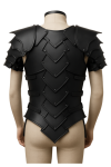 Handmade Black real Leather Armor Cuirass with Pauldrons Medieval Warrior Cosplay