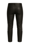 Handmade Slim Fit Leather Pants Men’s Gothic Biker Trousers with White Laces