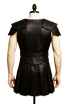 Men Black Leather Gladiator Kilt Outfit