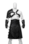 Men Black Leather Gladiator Outfit