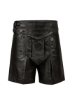 Men Black Leather Kilt Skirt