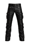 Men Black Leather Pants