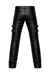 Men Black Real Leather Pants – Handmade Genuine Leather Trousers, Button Waist, Slim Fit Biker Style Pants, Custom Leather Pants