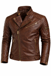 Men’s Black Genuine Real Leather Biker Jacket