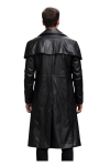 Men’s Black Real Leather Trench Coat
