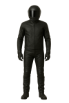 Men’s Black real Leather Motorcycle Suit Futuristic Biker Cosplay Outfit