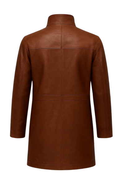 Men's Brown Real Leather Long Coat Men's Brown Real Leather Long Coat