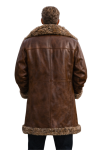 Men’s Brown Real Leather Shearling Winter Coat
