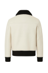 Men's Cream Real Leather Bomber Jacket Men’s Cream Leather Look Bomber Jacket