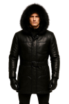 Men's Handmade Black Leather Parka Men's Handmade Black Leather Parka