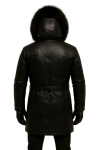 Men’s Handmade Black Leather Parka