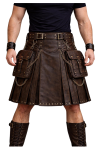 Men’s Leather Kilt with Pockets