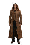 Men’s Real Leather Long Trench Coat