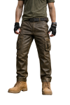 Men’s Rugged Real Leather Work Pants – Durable Utility Fit