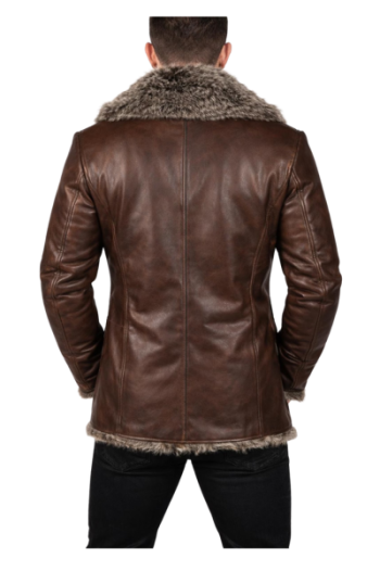 Real Leather Coat with Faux Fur