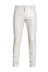 White Genuine Leather Pants for Men