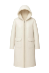 White real Leather Long Coat