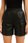 Women’s Black Leather Shorts