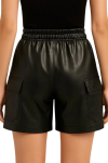 Women’s Black Leather Shorts