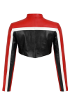 Women’s Cropped Real Leather Biker Jacket