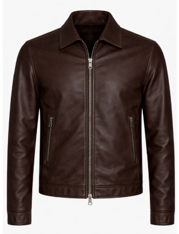 Men’s Dark Brown Real Leather Jacket | Classic Zip-Up Genuine Leather Jacket for Men Men’s Dark Brown Real Leather Jacket | Classic Zip-Up Genuine Leather Jacket for Men