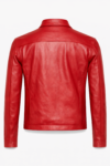 Men’s Red Real Leather Jacket | Genuine Leather Zip-Up Classic Jacket for Men