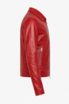 Men’s Red Real Leather Jacket | Genuine Leather Zip-Up Classic Jacket for Men