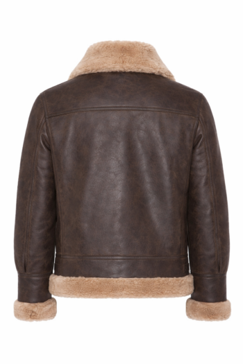 Men’s Brown Shearling Leather Jacket | Real Leather Fur Collar Aviator Jacket for Winter Men’s Brown Shearling Leather Jacket | Real Leather Fur Collar Aviator Jacket for Winter