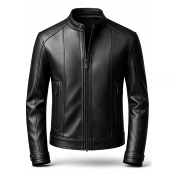 Men's Black Real Leather Biker Jacket – Slim Fit Classic Zip Jacket