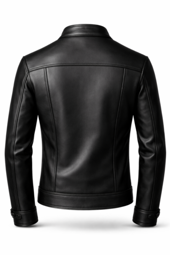 Men's Black Real Leather Biker Jacket – Slim Fit Classic Zip Jacket